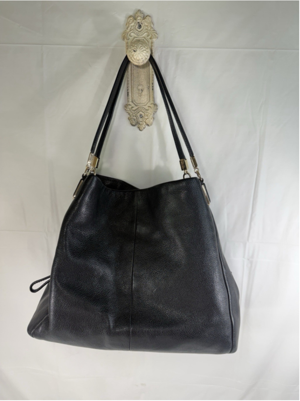 COACH F34291 Madison Phoebe Black Pebbled Leather 3 Compartments Shoulder Bag - Picture 16 of 16
